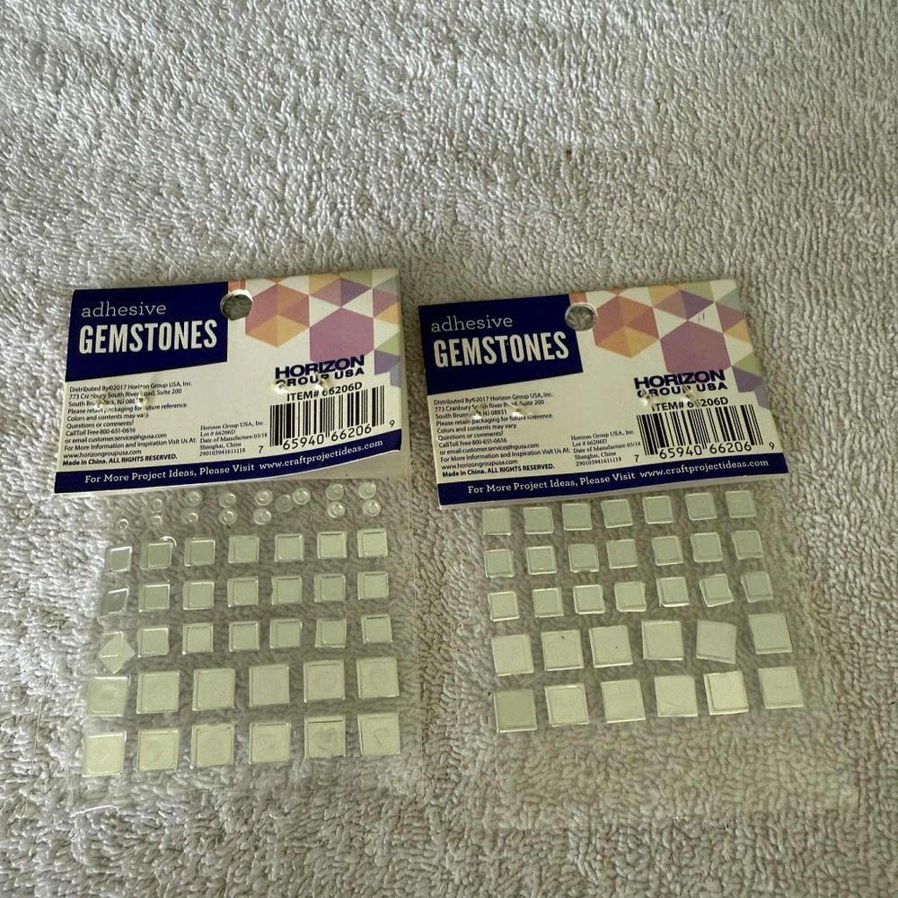 2 Packages Adhesive Gemstones Clear Horizon Group USA 98 Pieces